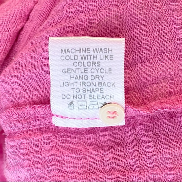 XÍRENA Pink Jude Cotton Gauze Flutter Short Sleeve Button Up Belted Mini Dress - Picture 6 of 10